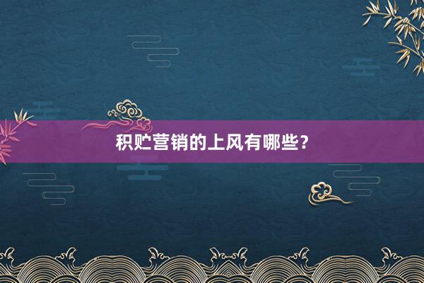 积贮营销的上风有哪些？