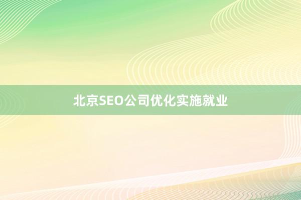 北京SEO公司优化实施就业